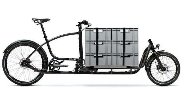 Vélo-cargo DouzeV2 avec six bacs Euro